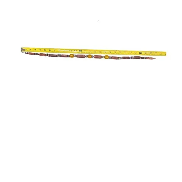 Vintage Ethnic Red Coral & Bakelite Cane Glass Trade Beads Beaded Necklace 27" - Picture 7 of 10